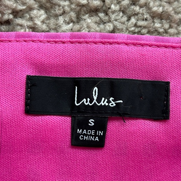 Lulus Forever Darling Magenta Gingham Burnout Tie-Strap Mini Dress Size Small - Picture 8 of 14